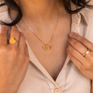 Ispirare gioielli in acciaio inox scritto da voi-nome collana tre ciondolo Design logo personalizzato gioielli in bianco all'ingrosso - Product Image 6