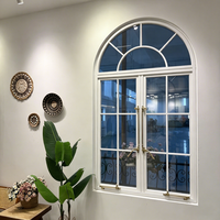 Accesorios para Puertas y Ventanas, Ventanas Francesas Abatibles Victorianas de Aleación de Aluminio, Doble Vidrio Templado, Insonorizadas y con Aislamiento Térmico