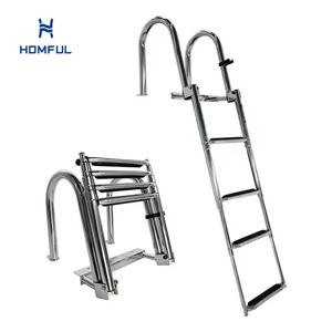 Escada de Embarque para Barco em Aço Inoxidável HOMFUL, Escada Dobrável Telescópica para Barco - Product Image 1