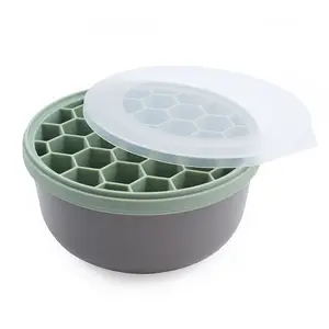 Greenbumi kotak es batu, peralatan cetakan es batu dan wadah penyimpanan dengan tutup untuk bir kopi bar teh termasuk sendok dan stik