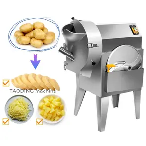 Mesin pencacah sayuran dan buah, mesin pemotong otomatis kentang manis, mesin pengiris sayuran