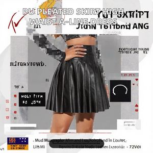 Falda de Mujer Color Caqui con Estampado Floral Jacquard, Cintura Natural, Corte en A, Formal, Transpirable, 100% Poliéster, para Verano - Product Image 2