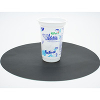 Pot à yaourt en plastique jetable personnalisé imprimé, diamètre 75 mm, 200 g, avec couvercle