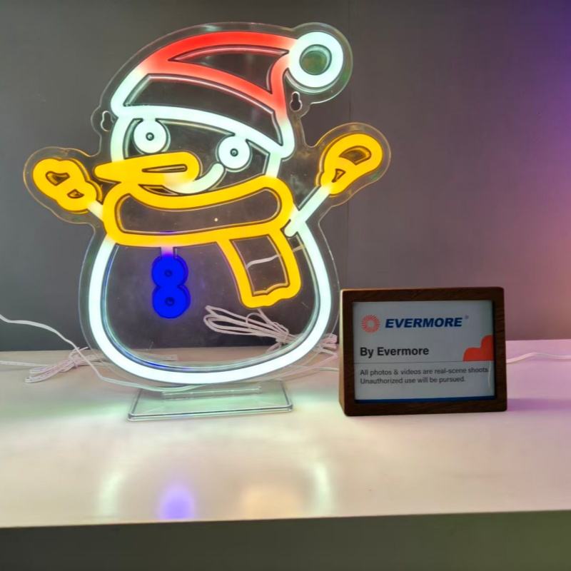 Evermore 2025 New Christmas Halloween Acrylic Neon Light Snowman Indoor Styling Atmosphere Light IP44