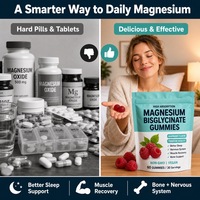 400mg Magnesium Bisglycinaat Gummies Gelijkgechelateerd Hoge Opname Slaapondersteuning Vegan Frambozen Smaak