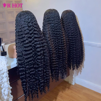 Perruques en cheveux humains bouclés vietnamiens et birmans Alibaba en promotion, 38-40 pouces, pour femmes noires, perruques frontales HD 13x4 13x6 sans colle