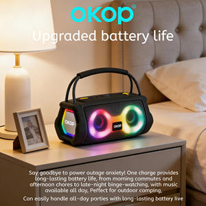ลำโพงซับวูฟเฟอร์พกพา OKOP812 พร้อมไฟ RGB กำลังสูง แบตเตอรี่ใช้งานได้นานพิเศษ เหมาะสำหรับใช้งานกลางแจ้ง - Product Image 2
