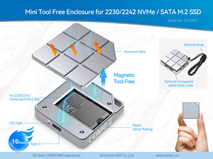 Maiwo/Oem Mini Aluminium Nvme/Sata <span class=keywords><strong>M</strong></span>.2 Ssd Behuizing 2230/2242 Usb C Type Externe Schijfbehuizing Behuizing Gereedschapsvrij - Product Image 4