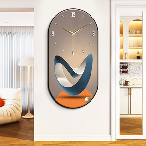 Elegante orologio ovale dipinto-artistico orologio artistico <span class=keywords><strong>da</strong></span> <span class=keywords><strong>parete</strong></span> per soggiorno - Product Image 2
