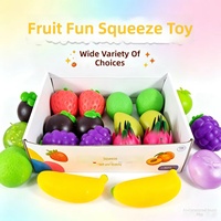 Jouet Squishy Sonore ASMR Effet Sonore Mixte Fruits, Jouet Nouveauté Fruité Croustillant, Jouet Anti-Stress à l'Huile de Coco pour Promotion