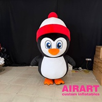 Costume de pingouin gonflable de dessin animé, en tissus optionnels, adorable et amusant, grand pingouin en peluche gonflable, ballon gonflable pop-up.