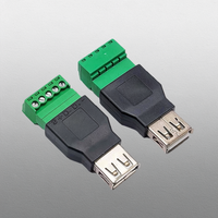 USB 2.0 Lötfreier Stecker-Buchse-Adapter mit 5-Pin-Schraubklemmenanschluss, Abgeschirmter USB-Buchsenadapter mit Schraubanschluss
