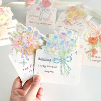 DAMAI Cartes de vœux 3D florales de luxe écologiques pour la Saint-Valentin, la fête des mères, les anniversaires, avec message de bénédiction polyvalent