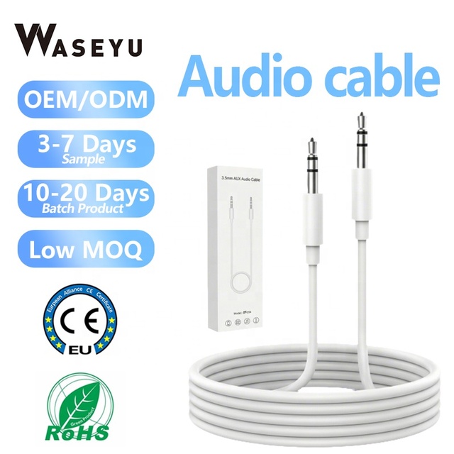 High Quality 1m Male to Female Colorful Nylon Braided Twisted Pair Combination Shielding 3.5mm Car Aux Audio Cable