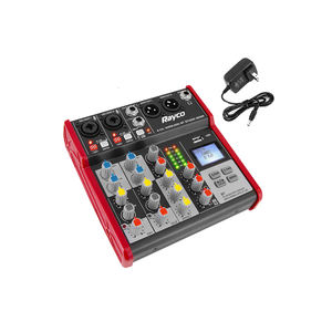 Tarjeta de sonido de grabación en vivo compacta de 4 canales Interfaz de audio Mezclador de consola de audio con ecualizador de 2 bandas y alimentación fantasma de 48V - Product Image 1