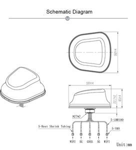 Jce605nr2wm 5 ב 1 אנטנה ip67 iot multiband <span class=keywords><strong>gps</strong></span> nss 5g mimo wifi אנטנה תקשורת עבור רכב - Product Image 4