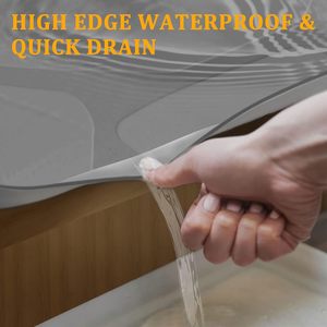 22'' X 34'' Eco-Friendly Modern Under-Sink Waterproof <b>Silicone</b> Drip Tray Kitchen Bathroom Cabinet Protector <b>Mats</b> Pads Hotels - Product Image 3