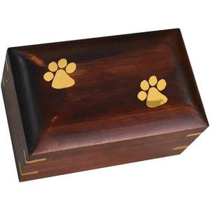 Деревянная урна для животных из массива дерева, коробка для хранения праха, похоронные принадлежности, деревянный гроб для животных, урна для животных с лапами - Product Image 2