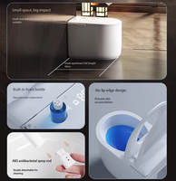 TangHome E81 Toilette intelligente en céramique allongée à double chasse avec télécommande incluse, siphon en P, fixation au sol, automatique