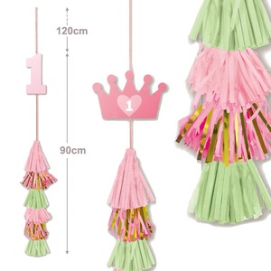 Décorations suspendues EASTTERN avec pompons pour fête du 1er <span class=keywords><strong>anniversaire</strong></span> d'une petite fille - Product Image 6