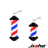 Lampu Barber Pole LED Modern dengan Lampu Salon Rambut Berputar, Menampilkan Garis Merah Putih Biru, Gaya Mewah
