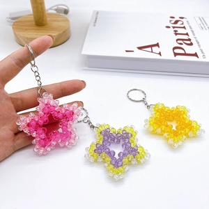 โปรโมชั่น 2 สี ของขวัญสั่งทำได้  จี้กระเป๋าสะพาย  ลูกปัดอะคริลิคใสทรงกลม  งานแฮนด์เมดน่ารัก  จี้รูปดาวกลวง  พวงกุญแจรถยนต์ - Product Image 3
