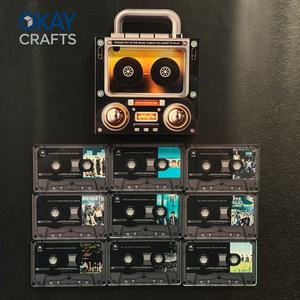 Aimant de réfrigérateur en vinyle de style ancien, aimant de réfrigérateur musical, autocollant magnétique puissant, décoration - Product Image 5