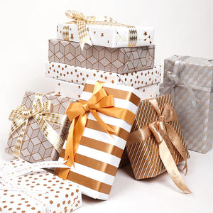 Wholesale 80g <b>Birthday</b> Gold Coated Silicone Virgin Art <b>Paper</b> 43*300cm Luxury Custom Gift <b>Wrapping</b> Packaging <b>Wrapping</b> <b>Paper</b> <b>Roll</b> - Product Image 6