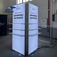 Boîte à lumière SEG debout personnalisée en tissu Boîte à lumière SEG sans cadre avec étagères Affichage rétroéclairé avec vitrines de produits