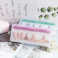 Songwoo 6 embouts interchangeables pour stylo de peinture diamant avec boîte de rangement, ensemble de stylos multi-pointes en métal pour peinture diamant, outil de bricolage pour la peinture diamant