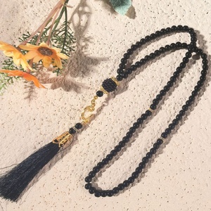 Rosario de Perlas de Vidrio de 6mm, 99 Piezas, Collar <span class=keywords><strong>Tasbih</strong></span> Musulmán, Collar de Rosario con Borla Religiosa Islámica, Venta al Por Mayor - Product Image 1
