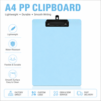 Portapapeles A4 de PP con Logotipo Personalizado, Ligero, Duradero, Superficie de Escritura Suave, Carpeta con Clip de Plástico para Archivos, para la Escuela, Oficina, Hospital