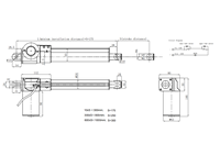 Actionneur linéaire robuste AGW6000 6000N 12V/24V/36V/48V à faible bruit, course de 35 mm à 800 mm, étanche IP43, avec capteur à effet Hall pour ventilateur