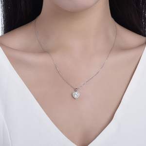 1.2 Carat Pure Silver Rhodium Plated <b>Moissanite</b> Necklace 7x7mm Exquisite Luminous Stone Chain 7mm Trendy Unisex Fashion <b>Jewelry</b> - Product Image 5
