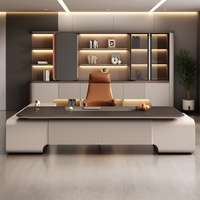 Escritorio Ejecutivo Extensible Moderno de Lujo, Fácil de Montar, Ecológico, con Garantía de 6 Años, Madera Maciza y Melamina para Oficina y Hogar
