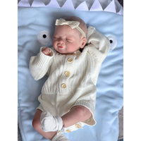 Muñeca Bebé de Silicona Levi de 18 Pulgadas, Cuerpo Completo de Silicona, Muñeca Reborn Económica, Muñeca Reborn de Silicona Realista Dormida, Juguetes para Niñas