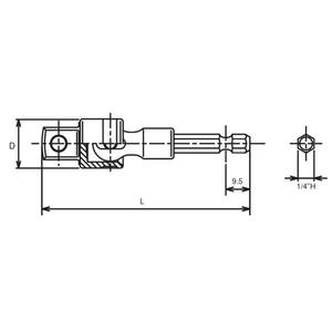 KOKEN - BD024E-1/2 1/4'' universal bit <b>adaptor</b> - EAN 4991644652976 SOCKET WRENCH ACCESSORIES 1/4" - Product Image 2