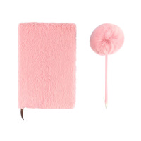 Ensemble de carnets en peluche A5 avec stylo, papeterie, cadeau transfrontalier et prix, carnet de notes moelleux