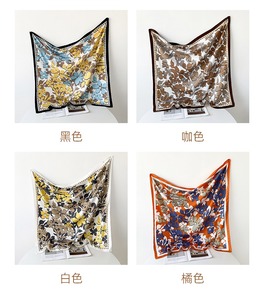 Women Fashion Trendy 90cm <b>Square</b> Bandana Floral Color Block Lightweight Breathable Multi-use Hair <b>Scarf</b> - Product Image 6