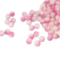 Perles rondes fantaisie en verre de jade naturel double couleur effet craquelé pour la fabrication de bijoux, bracelets et colliers, vente en gros