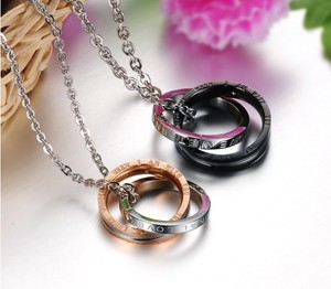 Stainless Steel <strong>Russian</strong> Two <strong>Ring</strong> <strong>Necklace</strong> for Men and Women - Product Image 6
