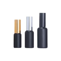 Atomiseur de parfum en verre noir mat portable bouteille de pulvérisation de brume fine rechargeable taille de voyage pour parfum cosmétique