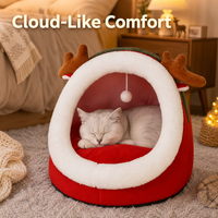 Lit pour chat et chien semi-fermé moderne et classique, personnalisable, chaud, amovible, lavable, toutes saisons, motif animal, taille XL, idéal pour le dropshipping