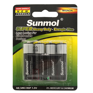 Merek Sunmol atau OEM ODM R6 AA UM-3 jaket PVC hitam Mercury Gratis karbon seng baterai untuk Mouse nirkabel - Product Image 4