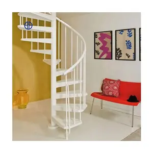 Factory Direct Household Central Column Indoor Wrought Iron Staircase Spiral Stair
