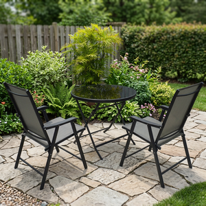 Modern <b>Folding</b> Aluminum Patio Dining <b>Table</b> Set Outdoor <b>Garden</b> Furniture YANGE YG-FTC8001-for Hotels Parties - Product Image 4