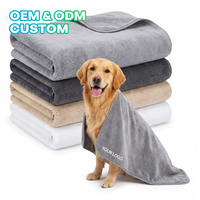 Serviette pour animaux de compagnie personnalisée, double face, en microfibre, légère et portable, pour les voyages, la natation et la plage