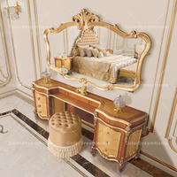 Style de panneau en bois d'Italie pour la table de maquillage de chambre à coucher pour l'ensemble de meubles de chambre à coucher avec miroir et coiffeuse de tiroir