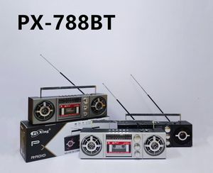 เครื่องเล่นวิทยุคาสเซ็ตสไตล์เรโทร รุ่น PX-788BT พร้อมบลูทูธ USB TF Card AM FM SW หลายย่านความถี่ บันทึกเสียงได้ ลำโพงคู่ เหมาะสำหรับสะสมที่บ้าน หรือเป็นของขวัญ - Product Image 5