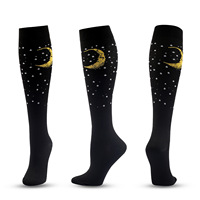 Chaussettes de compression graduée pour femmes et hommes, chaussettes de soutien jusqu'au genou, motifs colorés pour les voyages, le travail, les sports, logo personnalisé